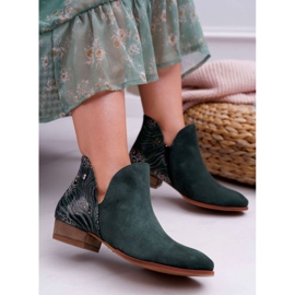 Ženske ravne čizme Maciejka proljetna kožna zelena 04091-19 1