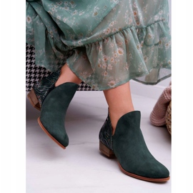 Ženske ravne čizme Maciejka proljetna kožna zelena 04091-19 2