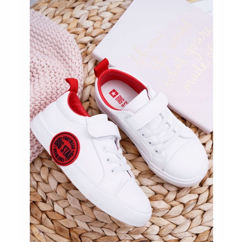 Big Star Dječje tenisice Dječje velike zvijezde s čičak bijelom FF374088 ['bijelo'] bijela 2