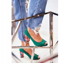 Ženske pumpe Sergio Leone Suede Green PB135 Be Mine! zelena 1