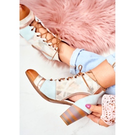 Ženske čizme na petu od kože Maciejka proljeće 03938-04 bež višebojan zelena 1