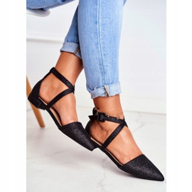 PS1 Ženske sjajne balerinke u Spitz Black Vontare crno 2