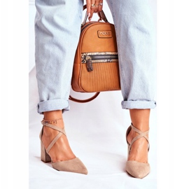 PS1 Ženske pumpe na peti u špicu bež prometu 2