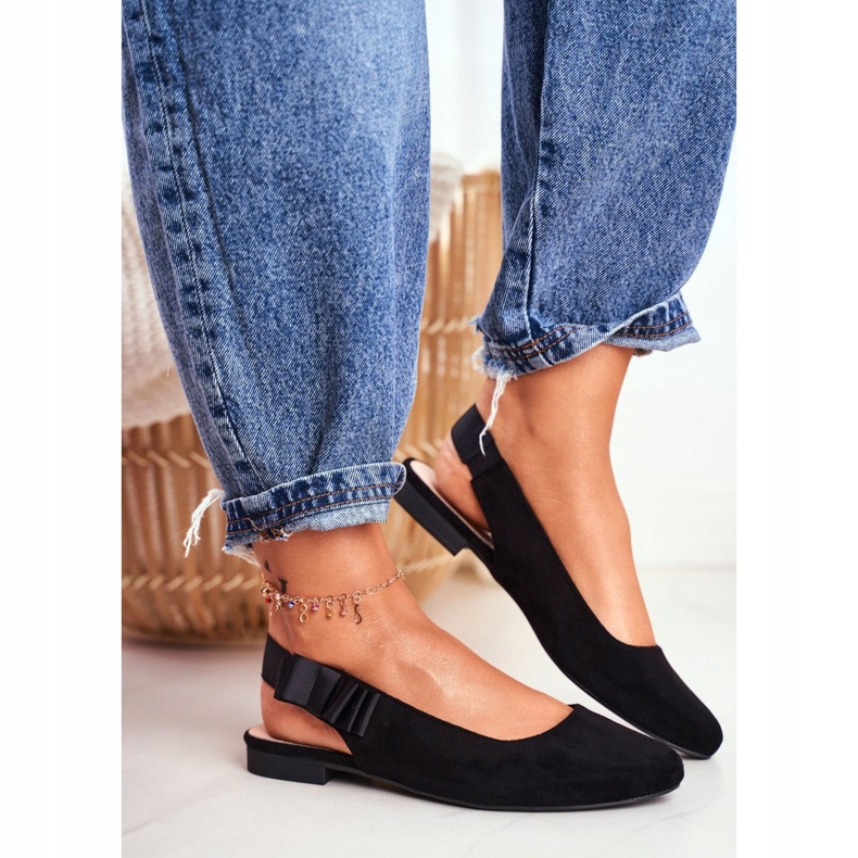 Ženske balerinke od antilopa Sergio Leone BL615 Black Lilon crna 1