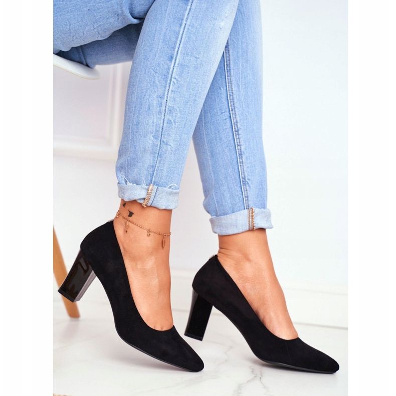 Ženske pumpe Sergio Leone PB403 Suede Black Herline crna 2