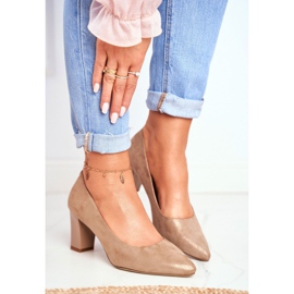 Ženske pumpe Sergio Leone PB403 Shimmering Beige Herline bež 1