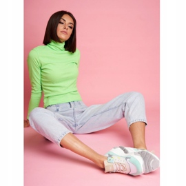 Ženske sportske kožne cipele GOE Mint White FF2N3011 bijela zelena 2