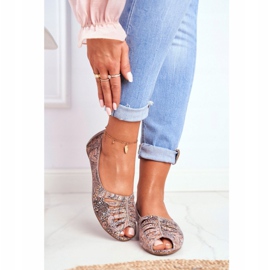 Ženske balerinke Maciejka kožna smeđa s uzorcima 03497-21 višebojan 1