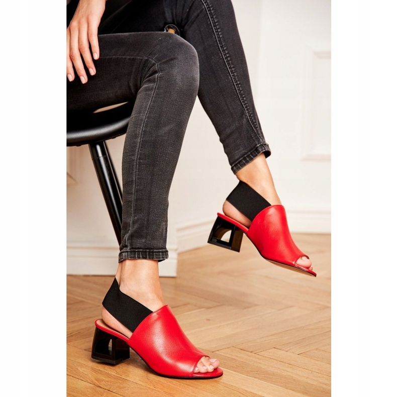 Ženske sandale na visoku petu Laura Messi Koža Crvena Grehno 1919 1