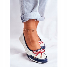 EVE Ženske bijele i crvene kožne balerine Erdola bijela crvena tamnoplava 1