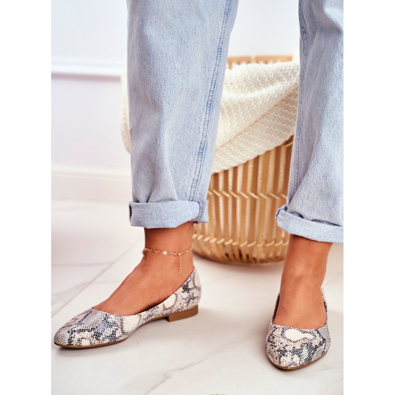 Ženske balerinke Sergio Leone Bijela zmija BL611 Nemsis siva višebojan 2