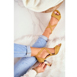 Ženske sandale na visoku petu Sergio Leone žuta SK865 žuta boja 2