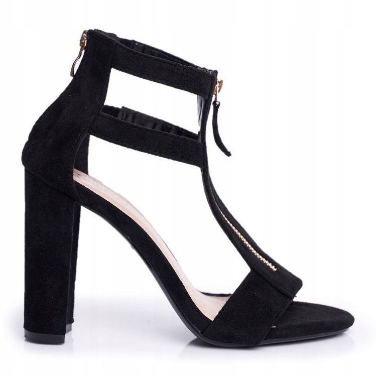 PS1 Ženske sandale na petu Suede Black Folly crna 1