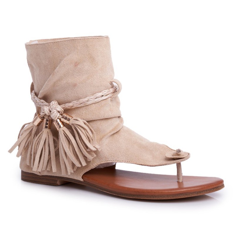 SEA Ženske sandale japanke s krakom bež SL1011 Madrit 2