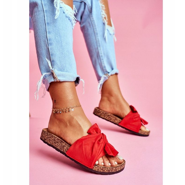 PS1 Ženske papuče na plutenim mašnicama Crveni Felis crvena 2