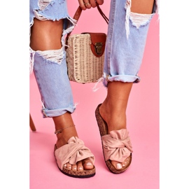 SEA Ženske papuče na plutenim mašnicama Pink Felis ružičasta 2