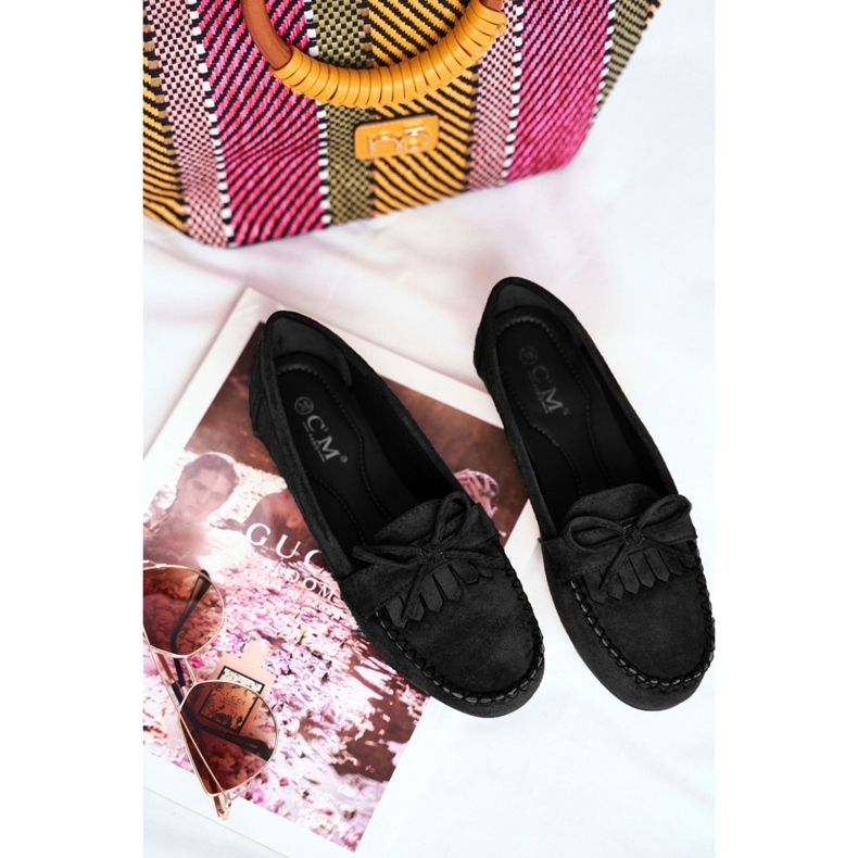 BUGO Ženske mokasine Suede Black Velucci crna 2