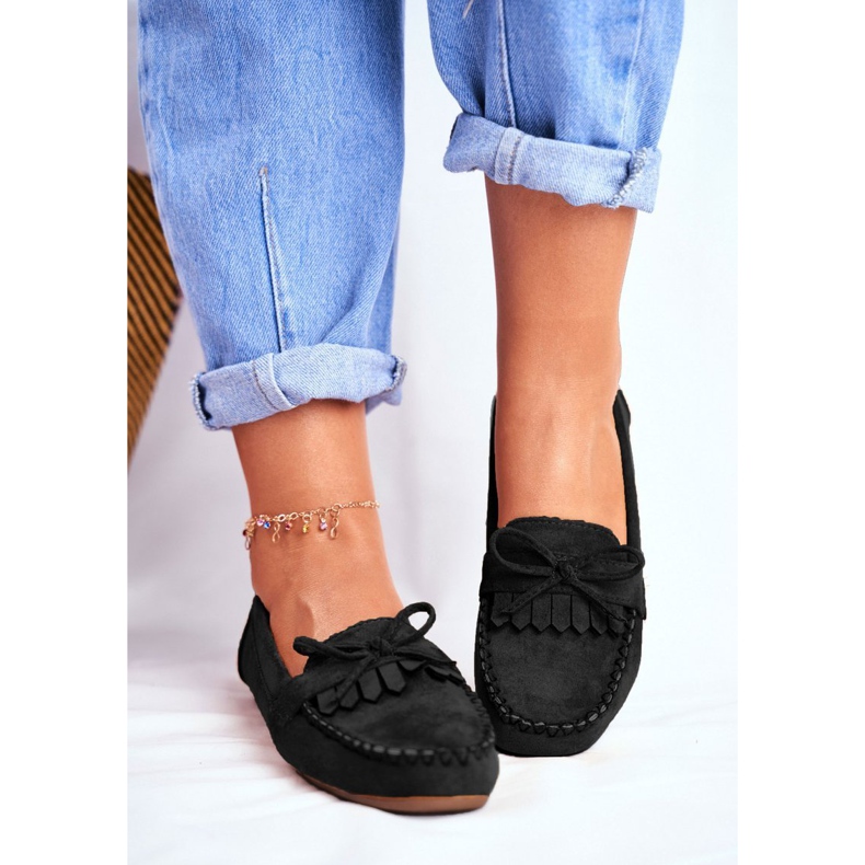 BUGO Ženske mokasine Suede Black Velucci crno 1