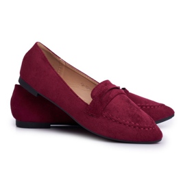 BUGO Ženske mokasine Suede CH-1M6 Burgundija Laveria crvena 1