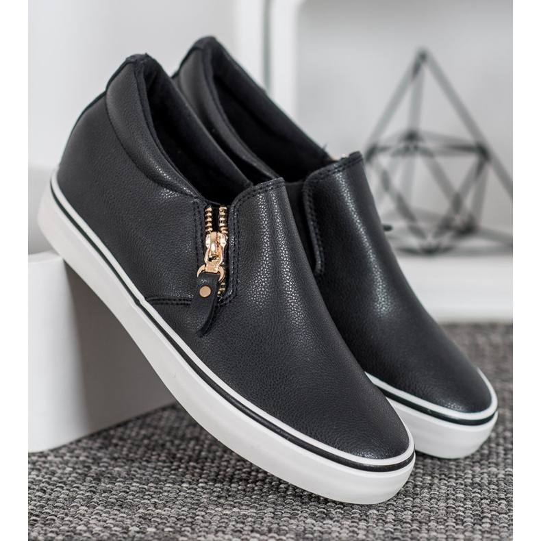 SHELOVET Crni sliponi s patentnim zatvaračem crno 1