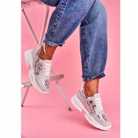 S.Barski Ženske sportske cipele Kožne srebrne tenisice Palm Bay siva 1