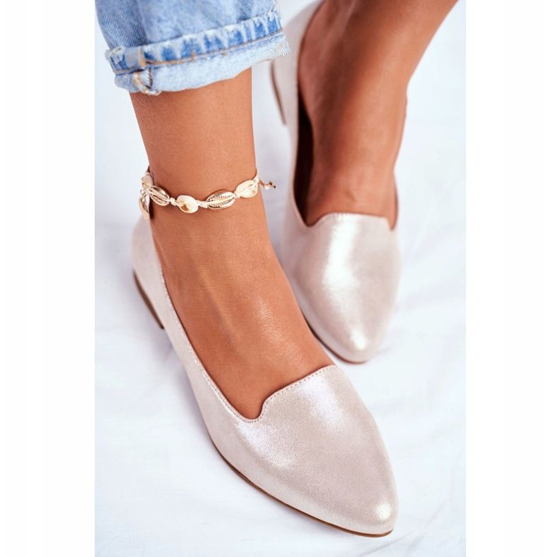 Ženske balerinke Sergio Leone bež zlato BL610 zlatna 2