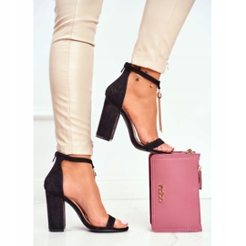 FW1 Crne sandale od antilopa na šanku s Annick Fringe crna 1