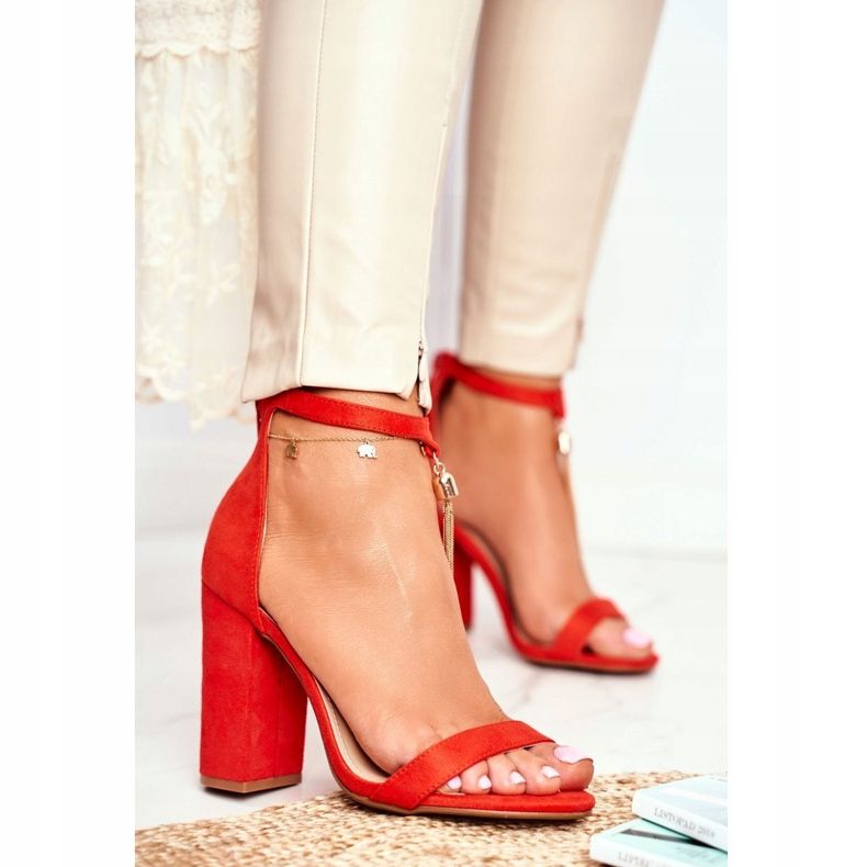 FW1 Narančaste sandale od antilopa na šanku s Annick Fringe narančasta 1