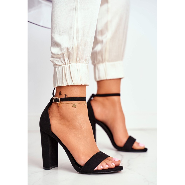 ADY Ženske sandale na petu, antilop, crna Anastasie crno 1