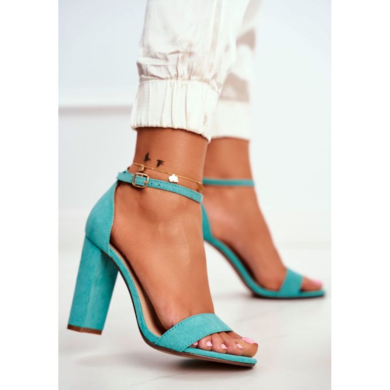 ADY Ženske sandale na petu Suede Green Anastasie zelena 2