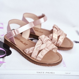 FRROCK Dječje sandale s čičkom za djevojčice Pink Lilo ružičasta 1