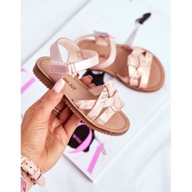 FRROCK Dječje sandale s čičkom za djevojčice Pink Lilo ružičasta 2