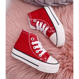 FRROCK Dječje klasične visoke tenisice s patentnim zatvaračem, crvena Filemon 2