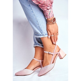 SEA Ženske pumpe na petu ružičasto zlatno Alice višebojan ružičasta 2