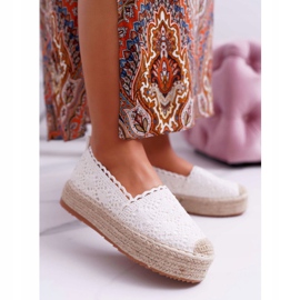 ADY Ženska platforma Espadrilles Lace White Desante bijela 1