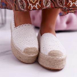 ADY Ženska platforma Espadrilles Lace White Desante bijela 2