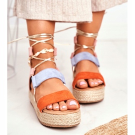 Ženske espadrile na platformi vezane narančaste boje Fuerta narančasta 2