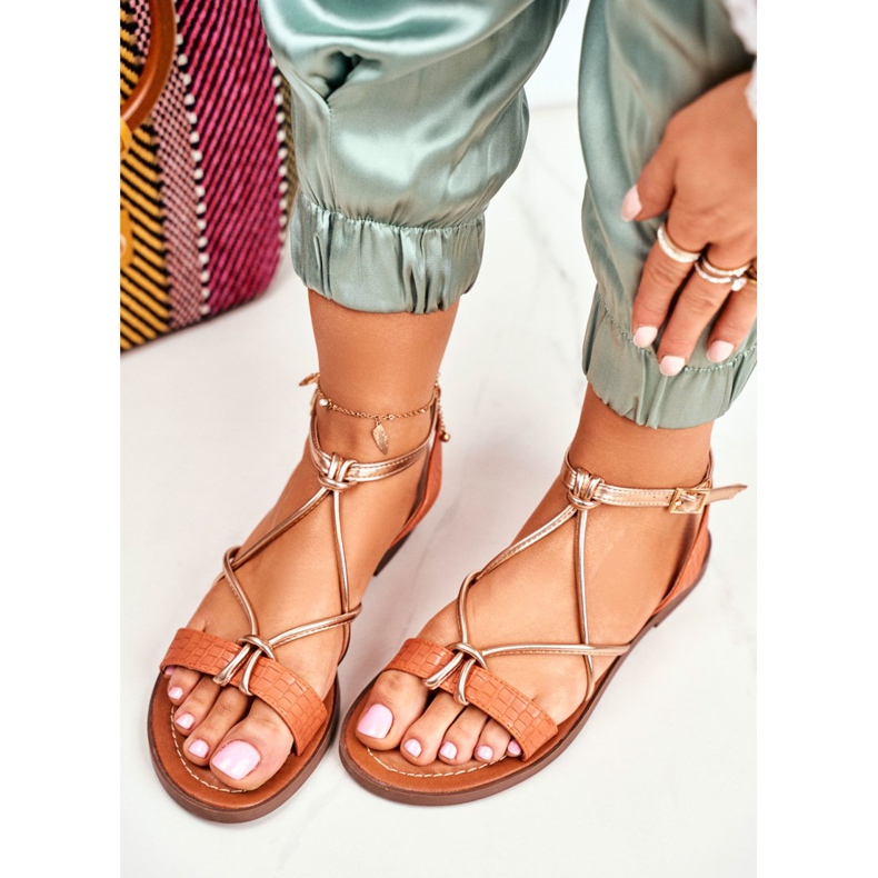 ADY Alison Narančaste ravne ženske sandale 2