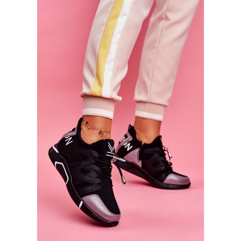 SEA Ženske sportske cipele s patentnim zatvaračem i manžetom Crno sivi terfin siva 1