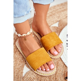 FRJ Ženske klasične papuče od antilopa žute Look Me Me žuta boja 1