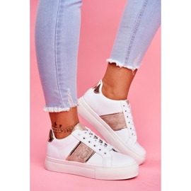 Ženske sportske cipele, bijele i zlatne, nastavljaju bijela 1