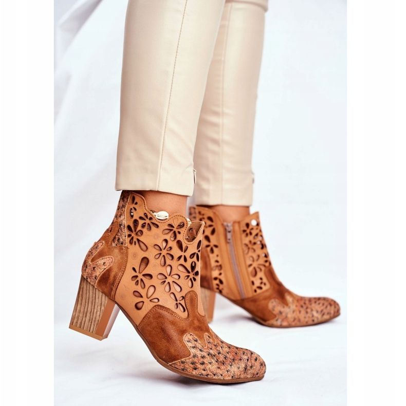 Ženske čizme na štiklu Maciejka proljetno crvena 04369-29 smeđa 1