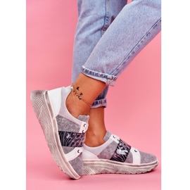 Sportske cipele Ženske kožne tenisice Maciejka 04448-03 bijela siva 1