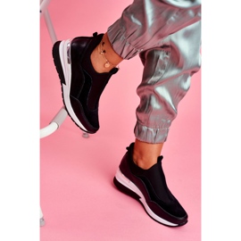 Vinceza Ženske sportske kožne cipele s navlakom, crne SG20-7769 Pridružite nam se crna 2