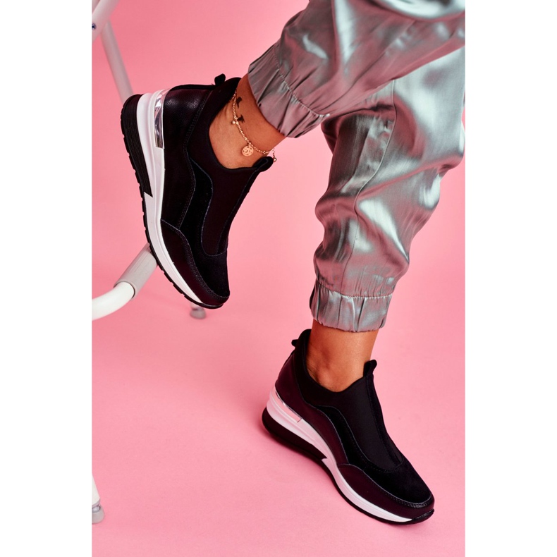 Vinceza Ženske sportske kožne cipele s navlakom, crne SG20-7769 Pridružite nam se crna 2