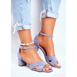 SEA Sandale od antilopa na traci Blue Nela plava 2