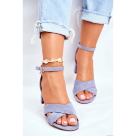 SEA Sandale od antilopa na traci Blue Nela plava 1