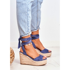 FRID Ženske sandale na klin Espadrilles Blue Ollie plava 1