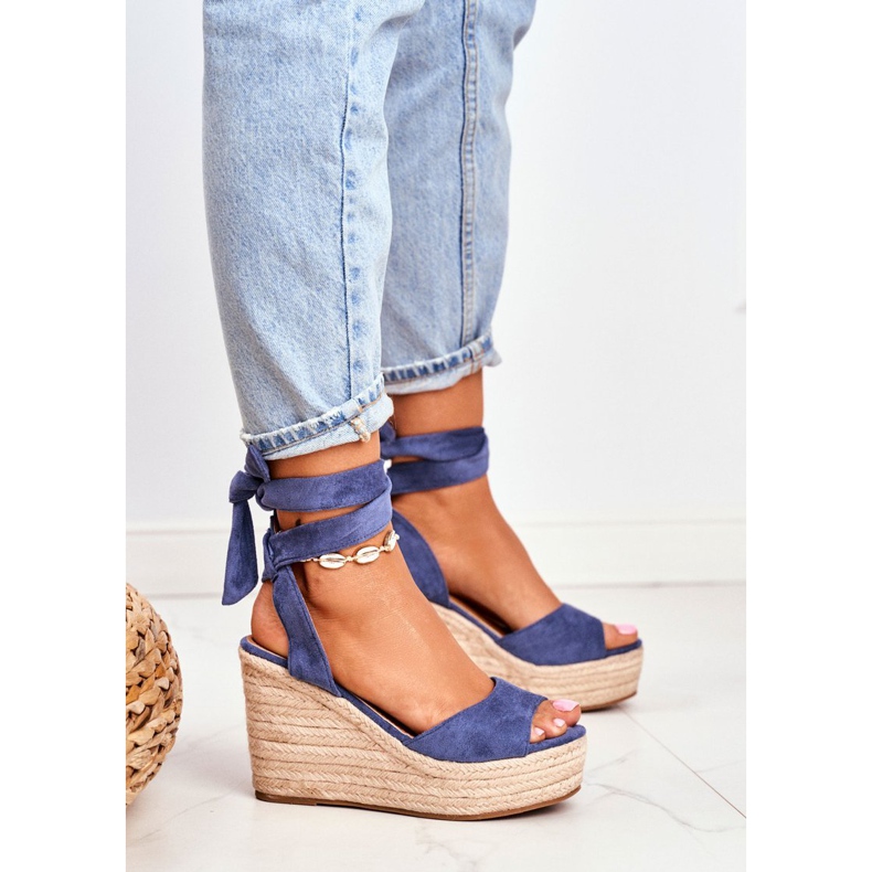 FRID Ženske sandale na klin Espadrilles Blue Ollie plava 1
