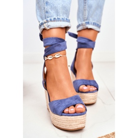 FRID Ženske sandale na klin Espadrilles Blue Ollie plava 2